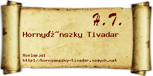 Hornyánszky Tivadar névjegykártya