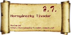 Hornyánszky Tivadar névjegykártya