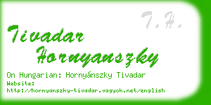 tivadar hornyanszky business card